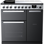 Rangemaster EDDL90EIGBLK/CM1 90cm Induction Range Cooker Edge Deluxe Black Glass / Chrome, A Rated