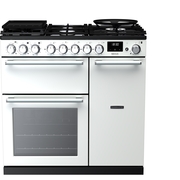 Rangemaster NEX90DFPWHT/CM1 90cm Dual Fuel Range Cooker, A Rated