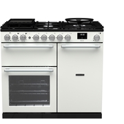 Rangemaster NEX100DFPWHT/CM1 100cm Dual Fuel Range Cooker Nexus Deluxe White / Chrome, A Rated