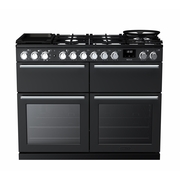 Rangemaster NEXB110DFPCBL/CM1 110cm Dual Fuel Range Cooker Nexus Deluxe Charcoal Black / Chrome, A Rated