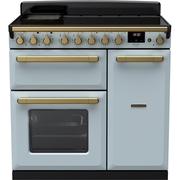 Rangemaster ESDL90EIPMSB/AB1 90cm Induction Range Cooker Estel Deluxe Misty Blue / Antique Brass, A Rated