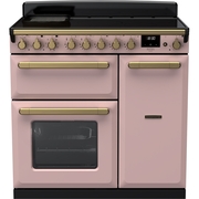 Rangemaster ESDL90EIPPPK/AB1 90cm Induction Range Cooker Estel Deluxe Pale Pink / Antique Brass, A Rated