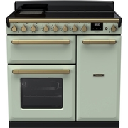 Rangemaster ESDL90EIPMNT/AB1 90cm Induction Range Cooker Estel Deluxe Mint / Antique Brass, A Rated