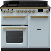 Rangemaster ESDL100EIPMSB/AB1 100cm Induction Range Cooker Estel Deluxe Misty Blue / Antique Brass, A Rated