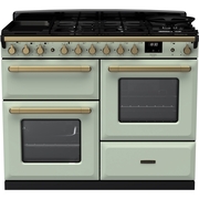 Rangemaster ESDLO110DFPMNT/AB1 110cm Dual Fuel Range Cooker Estel Deluxe Mint / Antique Brass, A Rated