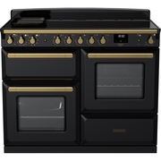 Rangemaster ESDLO110EIPGBL/AB1 110cm Induction Range Cooker Estel Deluxe Black / Antique Brass, A Rated