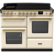 Rangemaster ESDLO110EIPPCR/AB1 110cm Induction Range Cooker Estel Deluxe Pale Cream / Antique Brass, A Rated