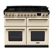Rangemaster ESDLB110DFPPCR/AB1 110cm Dual Fuel Range Cooker Estel Deluxe Pale Cream / Antique Brass, A Rated
