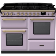 Rangemaster ESDLO110DFPHTH/AB1 110cm Dual Fuel Range Cooker Estel Deluxe Heather / Antique Brass, A Rated
