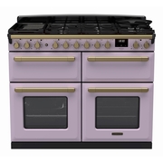 Rangemaster ESDLB110DFPHTH/AB1 110cm Dual Fuel Range Cooker Estel Deluxe Heather / Antique Brass, A Rated