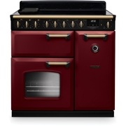 Rangemaster CLDL90EIPBOR/AB1 90cm Induction Range Cooker Classic Deluxe Bordeaux / Antique Brass, A Rated