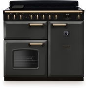 Rangemaster CLDL100EIPSLT/AB1 100cm Induction Range Cooker Classic Deluxe Slate / Antique Brass, A Rated