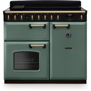 Rangemaster CLDL100EIPMGR/AB1 100cm Induction Range Cooker Classic Deluxe Minteral Green / Antique Brass, A Rated