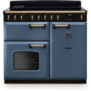 Rangemaster CLDL100EIPSTB/AB1 100cm Induction Range Cooker Classic Deluxe Stone Blue / Antique Brass, A Rated