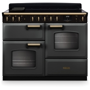 Rangemaster CLDLO110EIPSLT/AB1 110cm Induction Range Cooker Classic Deluxe Slate / Antique Brass, A Rated