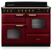 Rangemaster CLDLO110EIPBOR/AB1 110cm Induction Range Cooker Classic Deluxe Bordeaux /Antique Brass, A Rated