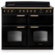 Rangemaster CLDLB110EIPGBL/AB1 110cm Induction Range Cooker Classic Deluxe Gloss Black / Antique Brass, A Rated