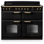 Rangemaster CLDLB110EIPCBL/AB1 110cm Induction Range Cooker Classic Deluxe Charoal Black / Antique Brass, A Rated