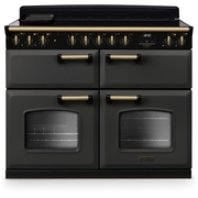 Rangemaster CLDLB110EIPSLT/AB1 110cm Induction Range Cooker Classic Deluxe Slate / Antique Brass, A Rated
