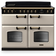 Rangemaster CLDLB110EIPPCR/AB1 110cm Induction Range Cooker Classic Deluxe Pale Cream / Antique Brass, A Rated