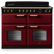 Rangemaster CLDLB110EIPBOR/AB1 110cm Induction Range Cooker Classic Deluxe Bordeaux / Antique Brass, A Rated