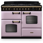 Rangemaster CLDLO110DFPHTH/AB1 110cm Dual Fuel Range Cooker Classic Deluxe Heather / Antique Brass, A Rated