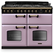 Rangemaster CLDLB110DFPHTH/AB1 110cm Dual Fuel Range Cooker Classic Deluxe Heather / Antique Brass, A Rated