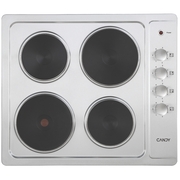 Candy CLE64KX 58cm Solid Plate Hob, Stainless Steel