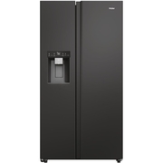 Haier HSW79F18DIPT American Fridge Freezer,  Plumbed, Black, D Rated