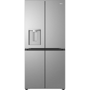 Haier HCR58S18CWMM Rise Cube Series American Fridge Freezer, Silver, C Rated,  Non-Plumbed