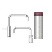 Quooker 3NMSCHR Nordic Square Mixer Tap and Boiling Water Tap with 3 Litre Tank, Chrome