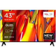 TCL 43V5C-UK 43 QLED Smart Television, Full HD, Black, F Rated