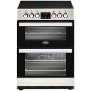 Belling Cookcentre 60E Stainless Steel Ceramic Electric Cooker with Double Oven, A Rated