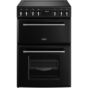 Belling Farmhouse 60E Ceramic Electric Cooker with Double Oven, Black, A Rated