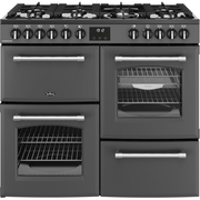 Belling Farmhouse 100DF 100cm Dual Fuel Range Cooker, Grey, A Rated