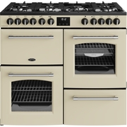 Belling Farmhouse 100DF 100cm Dual Fuel Range Cooker, Cream, A Rated
