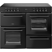 Belling RCA FARMHOUSE 110E B 110cm Ceramic Range Cooker, Black, A Rated