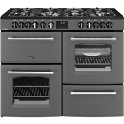 Belling Farmhouse 110 DF 110cm Dual Fuel Range Cooker, Grey, A Rated