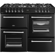 Belling RCA FARMHOUSE 110DF 110cm Dual Fuel Range Cooker, Black, A Rated