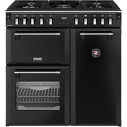 Stoves RCA RICH 90DF BLK 90cm Dual Fuel Range Cooker, Black, A Rated