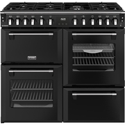 Stoves Richmond 100DF 100cm Dual Fuel Range Cooker, Black, A Rated