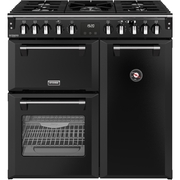 Stoves DX RCA RICH 90DF BLK 90cm Dual Fuel Range Cooker, Black, A Rated