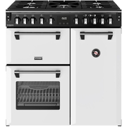Stoves DX RCA RICH 90DF IWH 90cm Dual Fuel Range Cooker, Ice White, A Rated