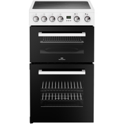 New World FDO 50E WHI Ceramic Electric Cooker with Double Oven, White, A Rated