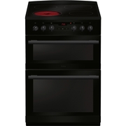 Amica AFC6550BL Ceramic Electric Cooker with Double Oven, Black, A Rated