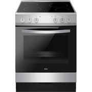 Amica AFC601SS Ceramic Electric Cooker with Single Oven, Stainless Steel, A Rated