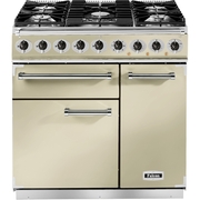 Falcon 900 Deluxe Cream Chrome 90cm Dual Fuel Range Cooker, A Rated