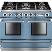 Falcon 1092 Continental China Blue Brushed Chrome 110cm Dual Fuel Range Cooker, A Rated
