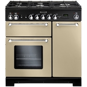 Rangemaster KCH90DFFCR/C 90cm Dual Fuel Range Cooker Kitchener Cream / Chrome, A Rated
