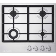Fisher & Paykel CG604DNGX1 Series 7 60cm 4 Burner Gas Hob, Stainless Steel